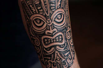 create your custom tribal polynesian tattoo sleeve