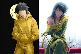 draw you an anime art style characters