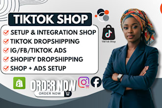 setup USA tiktok shop, facebook shop, tik tok shop manager, shopify dropshipping