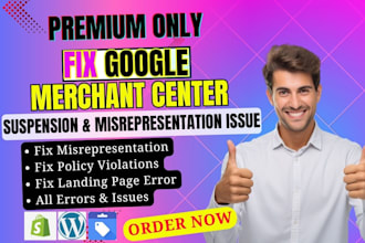 fix google merchant center suspension misrepresentation