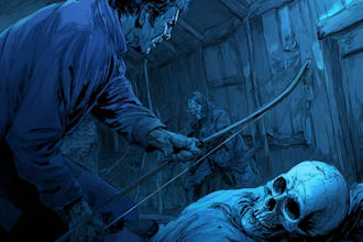 make a horror style illustration, artwork, cover