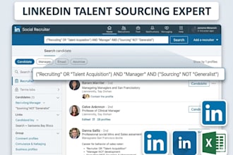 provide linkedin talent sourcing database for recruitment