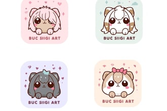 make cute kawaii mascot cartoon logo design