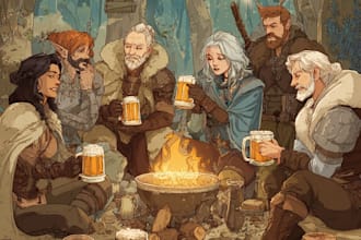 draw your dnd group party illustration