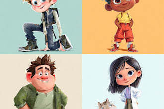 create top quality cartoon characters for childrens books and commercial art