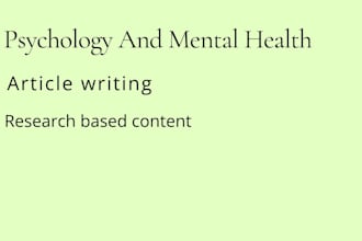 write mental health articles backed by research