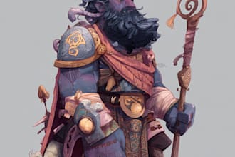 design unique fantasy characters with detailed costumes