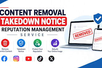 remove copyright takedown harassing delete defamatory on fb ig yt tiktok dmca
