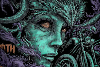reate a dark, horror, underground art illustration