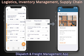 develop stock inventory management, logistic, dispatch, courier delivery app