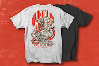 create retro vintage illustration for t shirt print designs