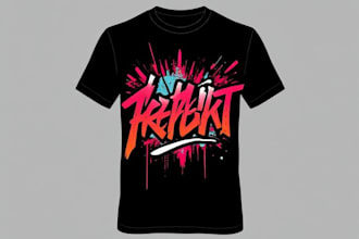 do a typography t shirt logo design in my graffiti style