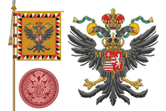 make heraldic government badges logo design