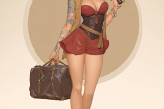 design pin up girl and pin up girl