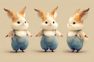 illustrate animals in a cute cartoon style