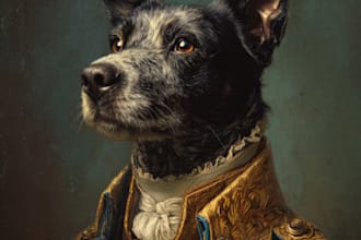 do a custom pet portrait, dog portrait, cat portrait