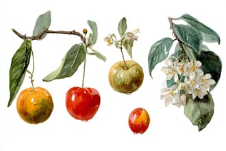 draw botanical illustration of flower illustration