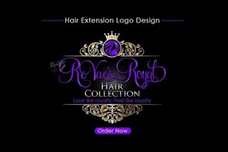 design hair salon,hair extensions logo for you