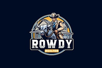 design best quality rowdy realtor logo