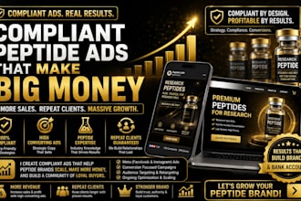 peptide marketing, peptide facebook ads, peptide page setup