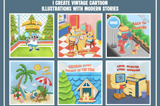 draw vintage rubberhose cartoon style illustrations