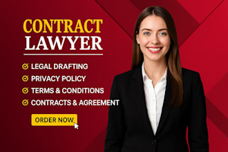 be your lawyer for legal agreements, contract, terms and conditions, mou or nda