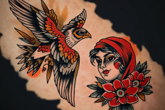 draw american traditional tattoo design