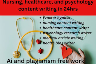 perfectly write nursing, healthcare, and psychology content