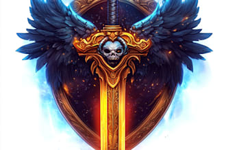 draw hand paint fantasy logo