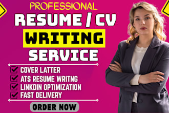 do professional resume writing, ats CV, cover letter and linkedin