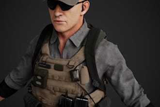 models and rig model for game in zbrush, 3ds max, maya, unreal engine, blender