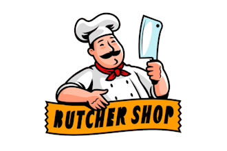 make a high quality vintage butcher knife logo in 1 day