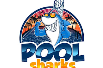 design luxury pool cleaning logo