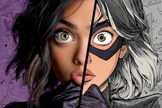 paint photo to cartoon character superhero comic book