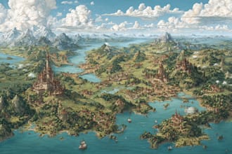 draw fantasy map illustration
