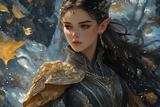 draw  a fantasy, dark fantasy character concept
