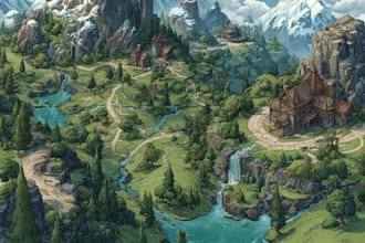 draw fantasy map illustration