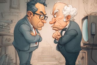 create a political or satirical cartoon