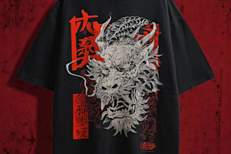 design dark japanese art for clothing, streetwear, or tattoo