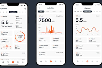develop glucose monitoring app, diabetes app, calories tracker app