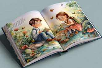 create watercolor children book children picturebook illustrator KDP book cove