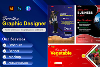 create modern posters and banners for business or events