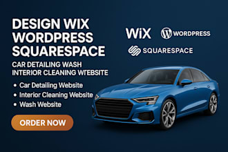 design wix wordpress squarespace car detailing wash interior cleaning website