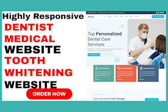 build dentist website tooth whitening orthodontist website healthcare website