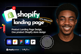 do shopify product landing page design, sales page, one product website design
