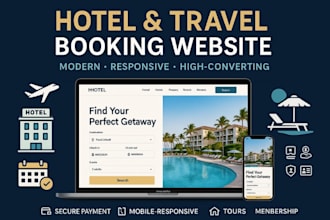 hotel booking website, property management website, short term rental website