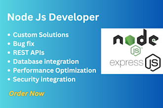 be your node js developer to build and deploy rest apis