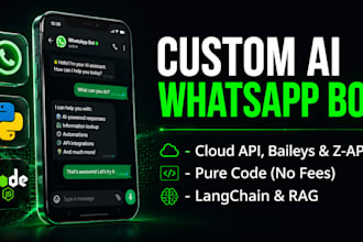 develop a custom ai whatsapp chatbot using python or nodejs