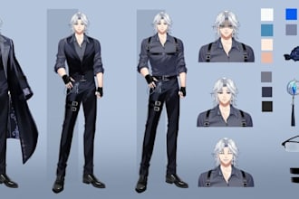 create 3d character models for vtuber, vroid, vrchat, 3d rigging and anime
