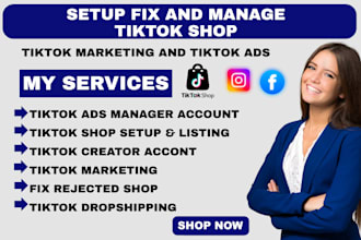 setup tik tok shop fix tik tok dropshipping shop tiktok shop marketing